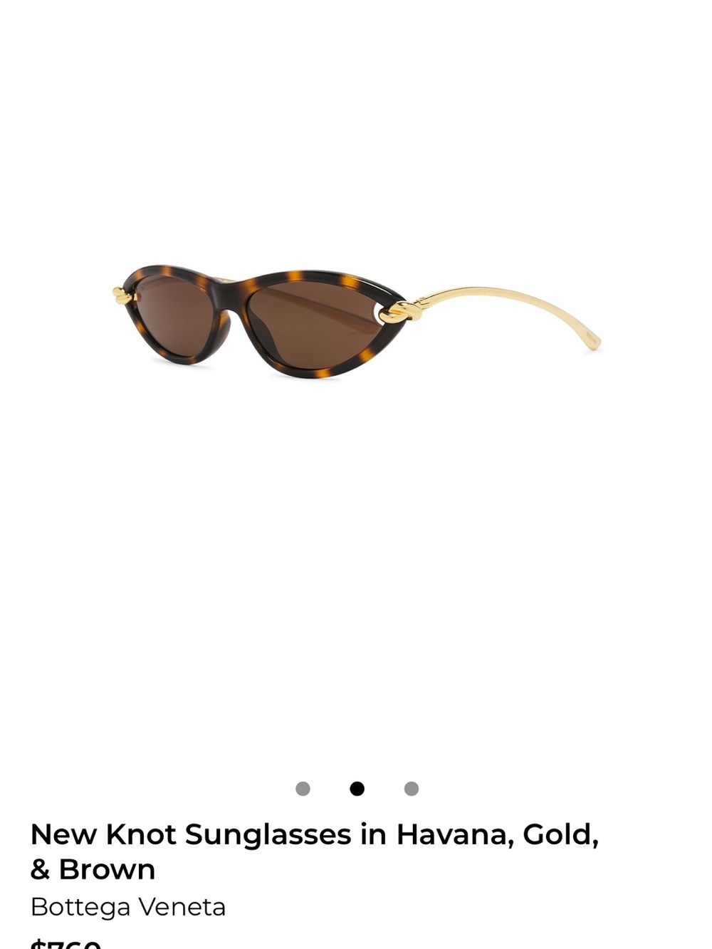 Bottega Veneta Tortoiseshell Cat-Eye Sunglasses with Gold Temples